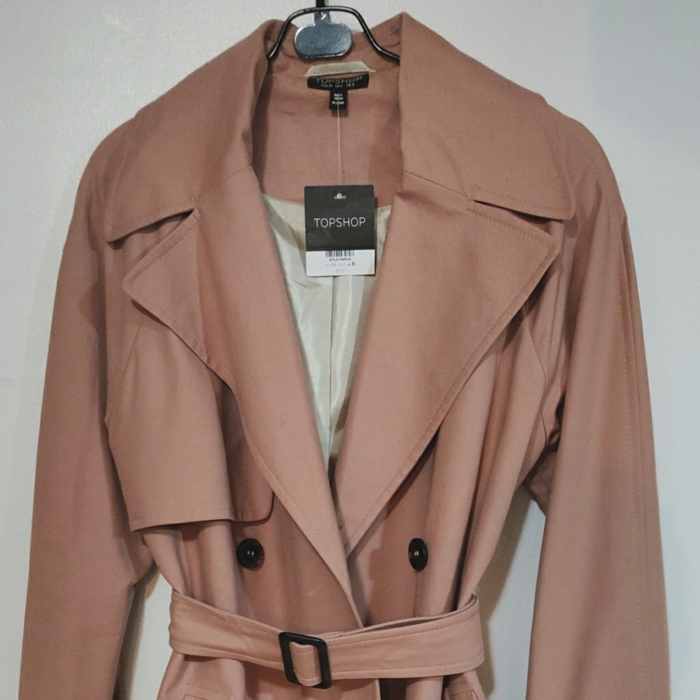 Long rose trench coat